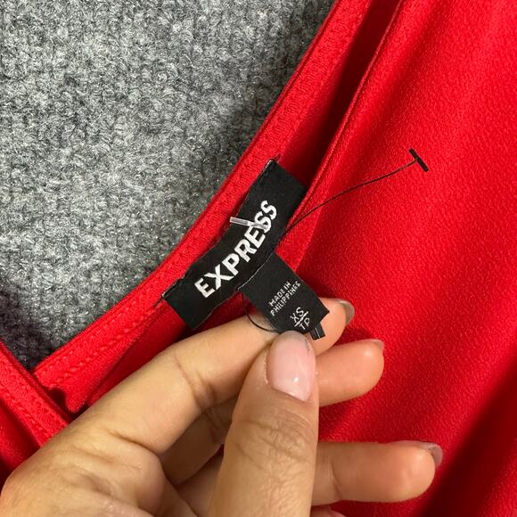 NWT Express Jumpsuit Faux Wrap Straight Leg Stretch Romper Women’s Sz XS - Picture 6 of 7